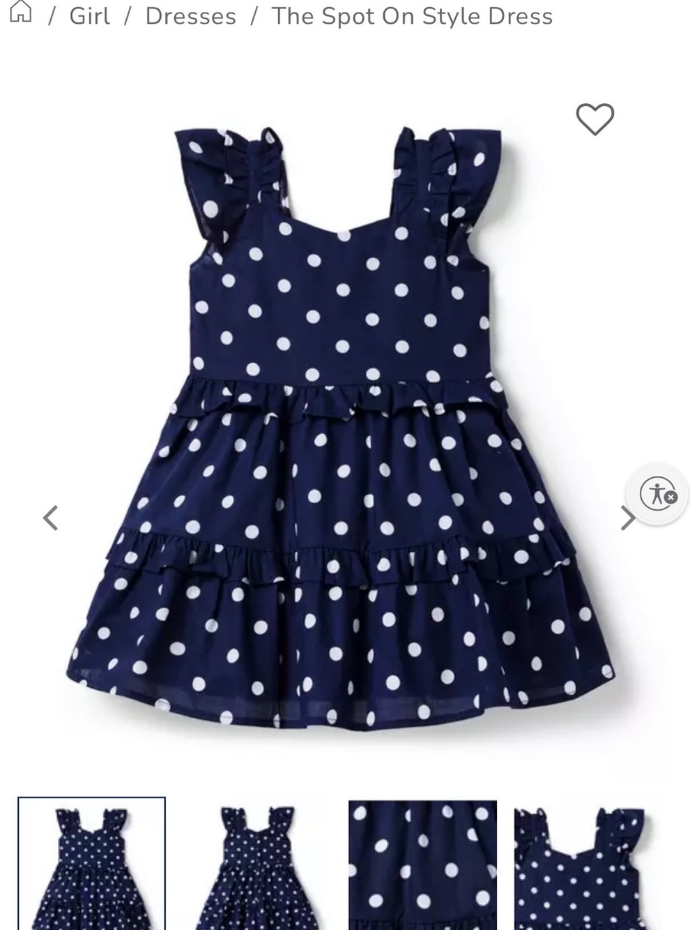 Janie and Jack Navy Blue Polka Dot Ruffle Dress